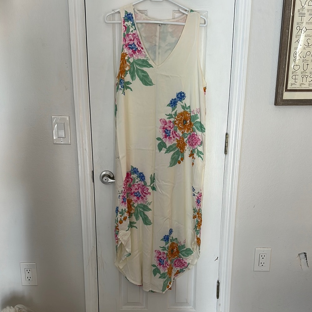 Z Supply Cream Asymmetrical Sundress V-Neck